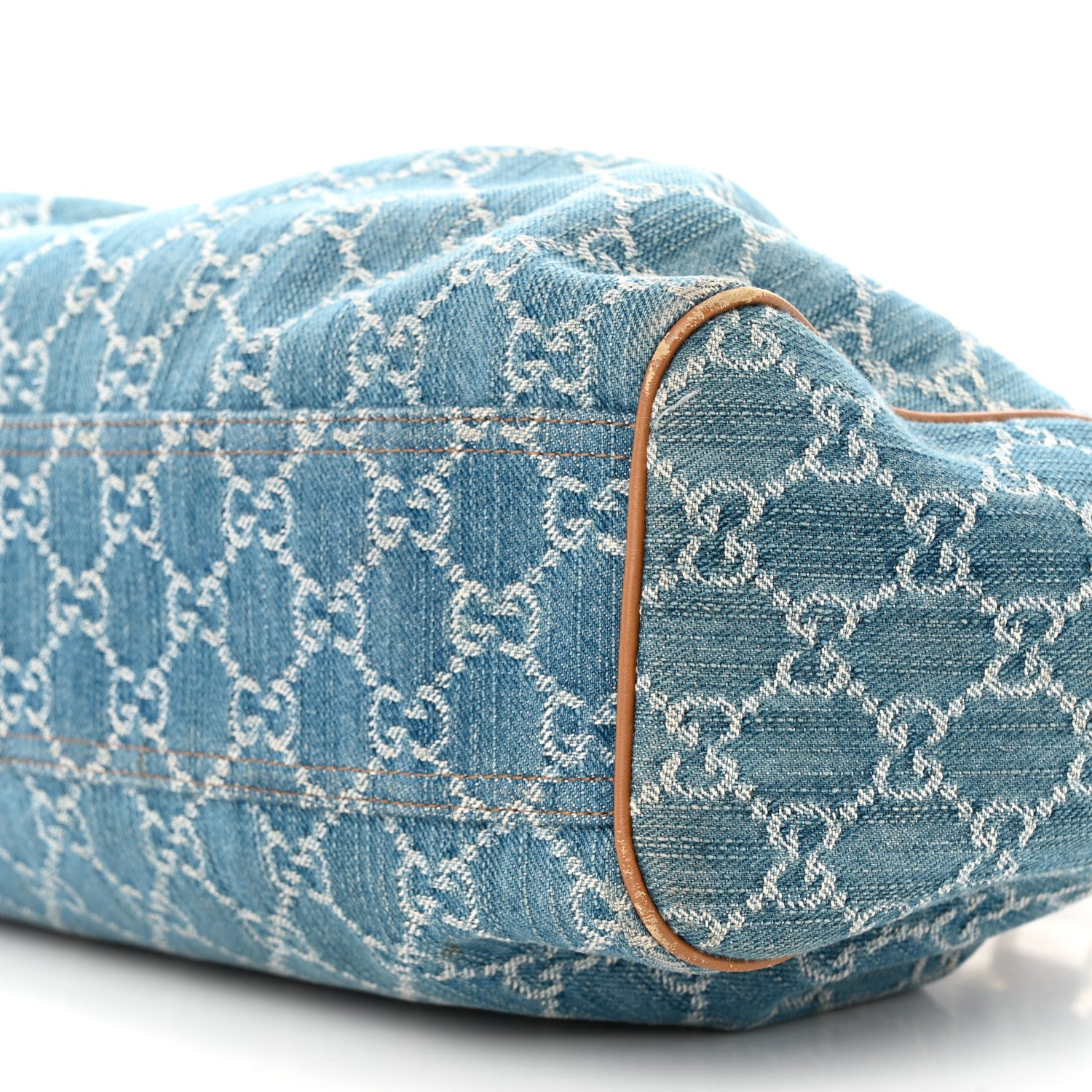 Gucci Denim Monogram Medium Sukey Tote Blue 10 of 20