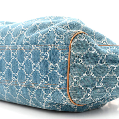 Gucci Denim Monogram Medium Sukey Tote Blue 10 of 20