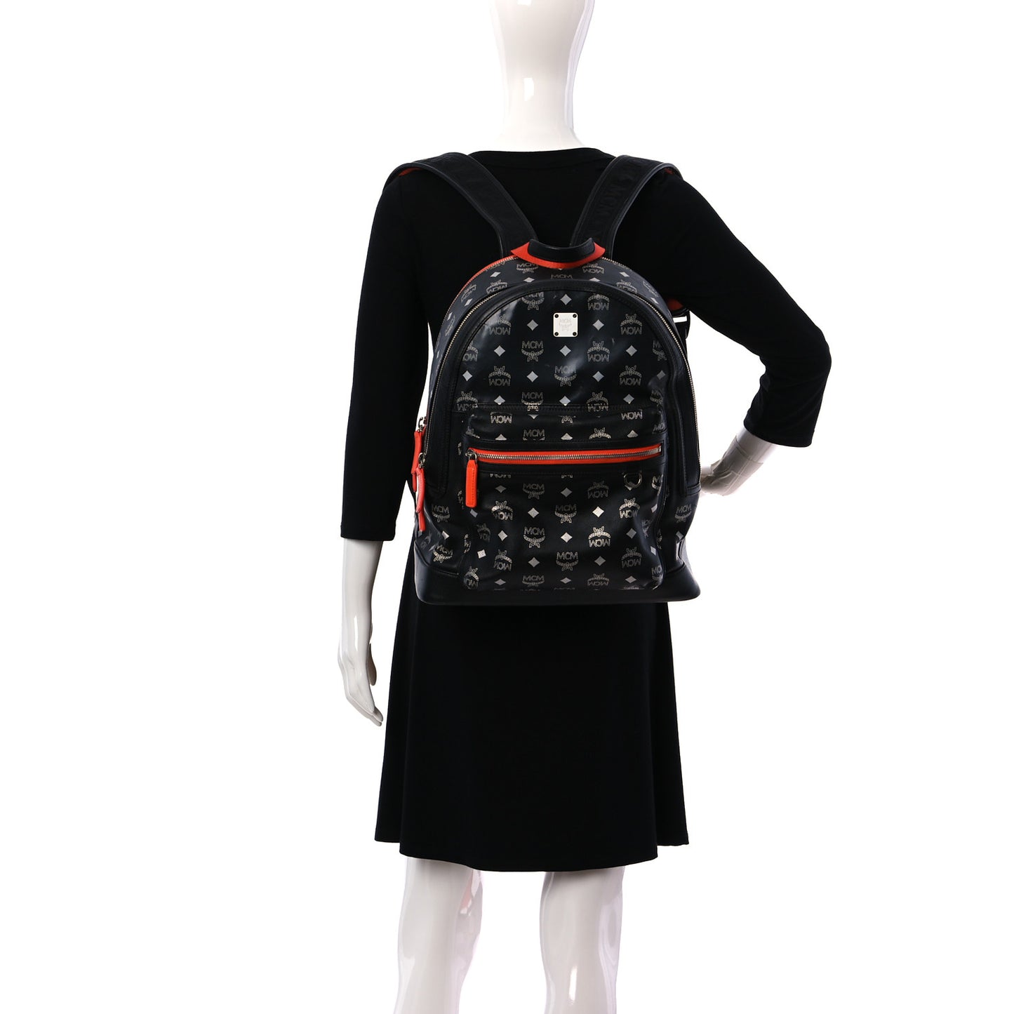 Visetos Reflective Nylon Medium Resnick Backpack Black