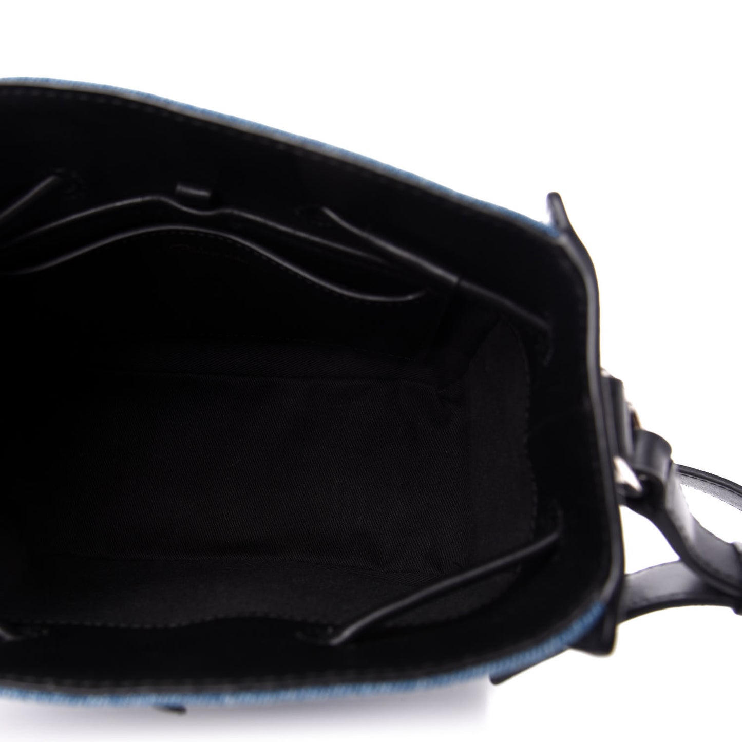 3.1 Denim Smooth Calfskin Mini Soleil Bucket Bag Blue Black