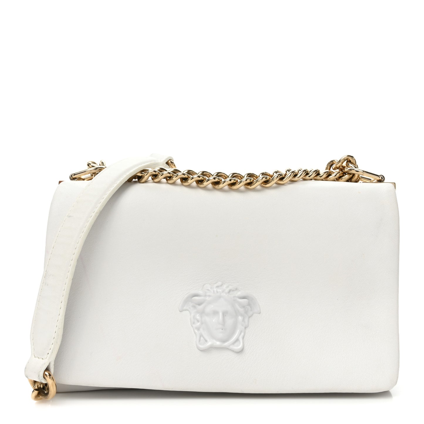Palazzo Medusa Flap Bag White