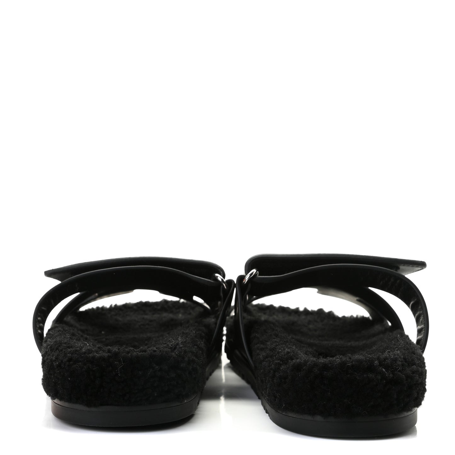 Calfskin Woolskin Womens Chypre Sandals 37 Black