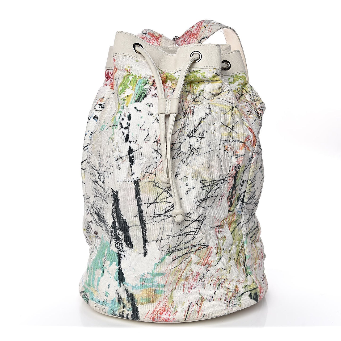 Canvas Painted Walker Doodle Print Bucket Backpack Multicolor