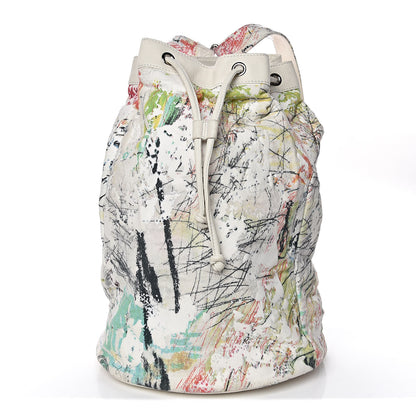 Alexander Wang Canvas Painted Walker Doodle Print Bucket Backpack Multicolor 1 of 13