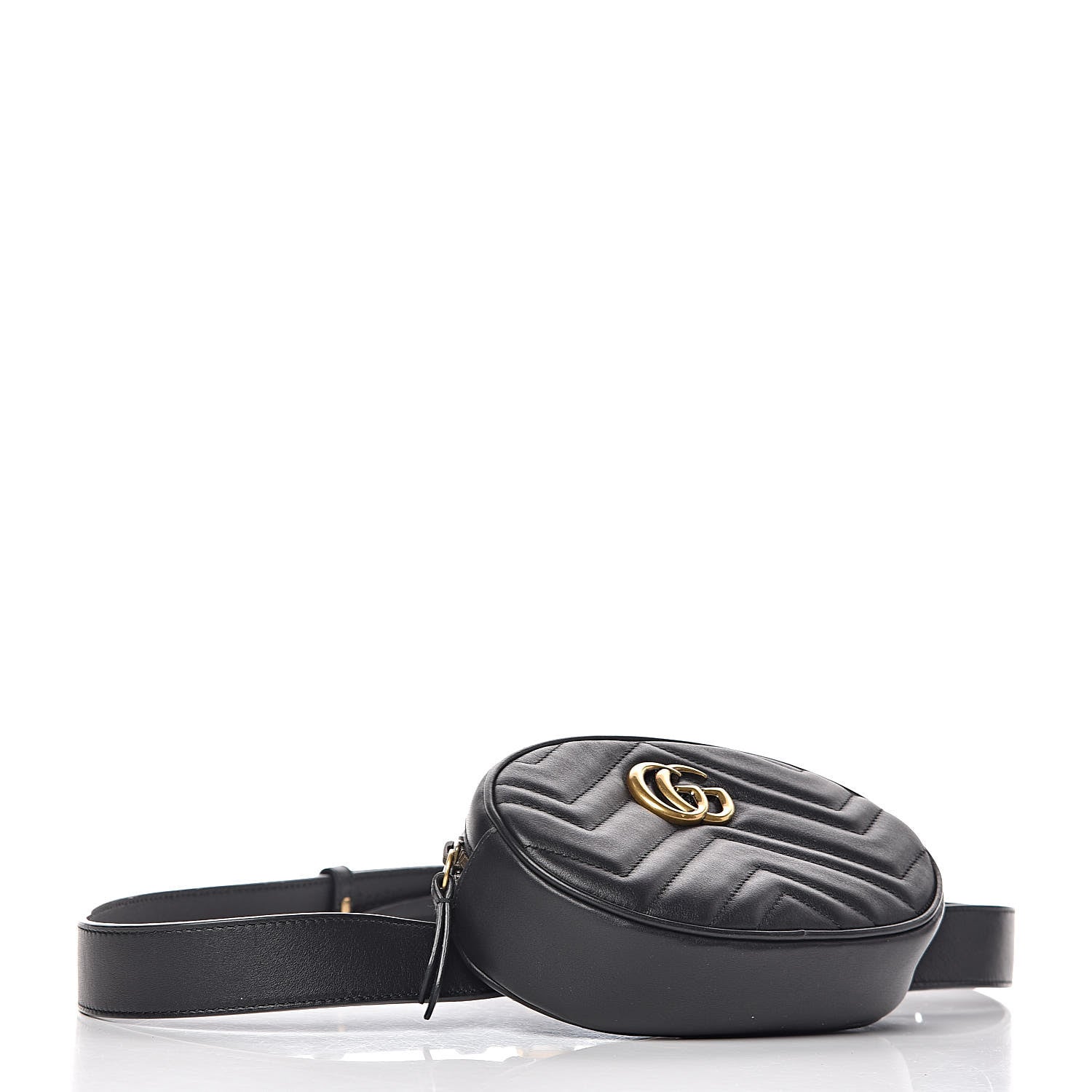 Gucci Calfskin Matelasse GG Marmont Belt Bag 95 38 Black 4 of 10