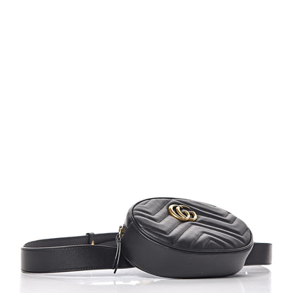 Gucci Calfskin Matelasse GG Marmont Belt Bag 95 38 Black 4 of 10