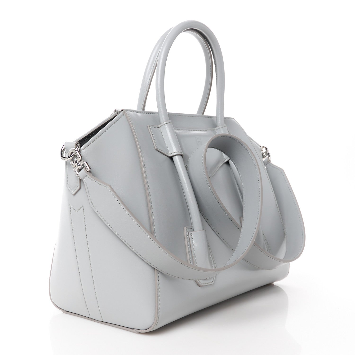 Givenchy Box Calfskin Small Lock Antigona Shoulder Bag Light Grey 3 of 10
