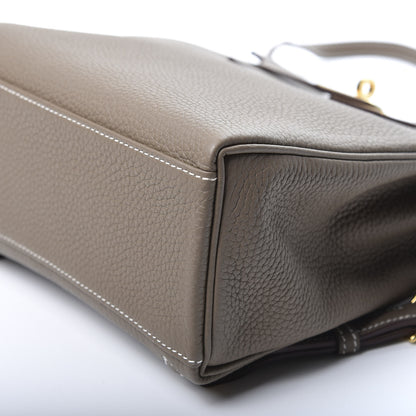 Hermes Taurillon Clemence Kelly Ado Backpack Etoupe 6 of 9