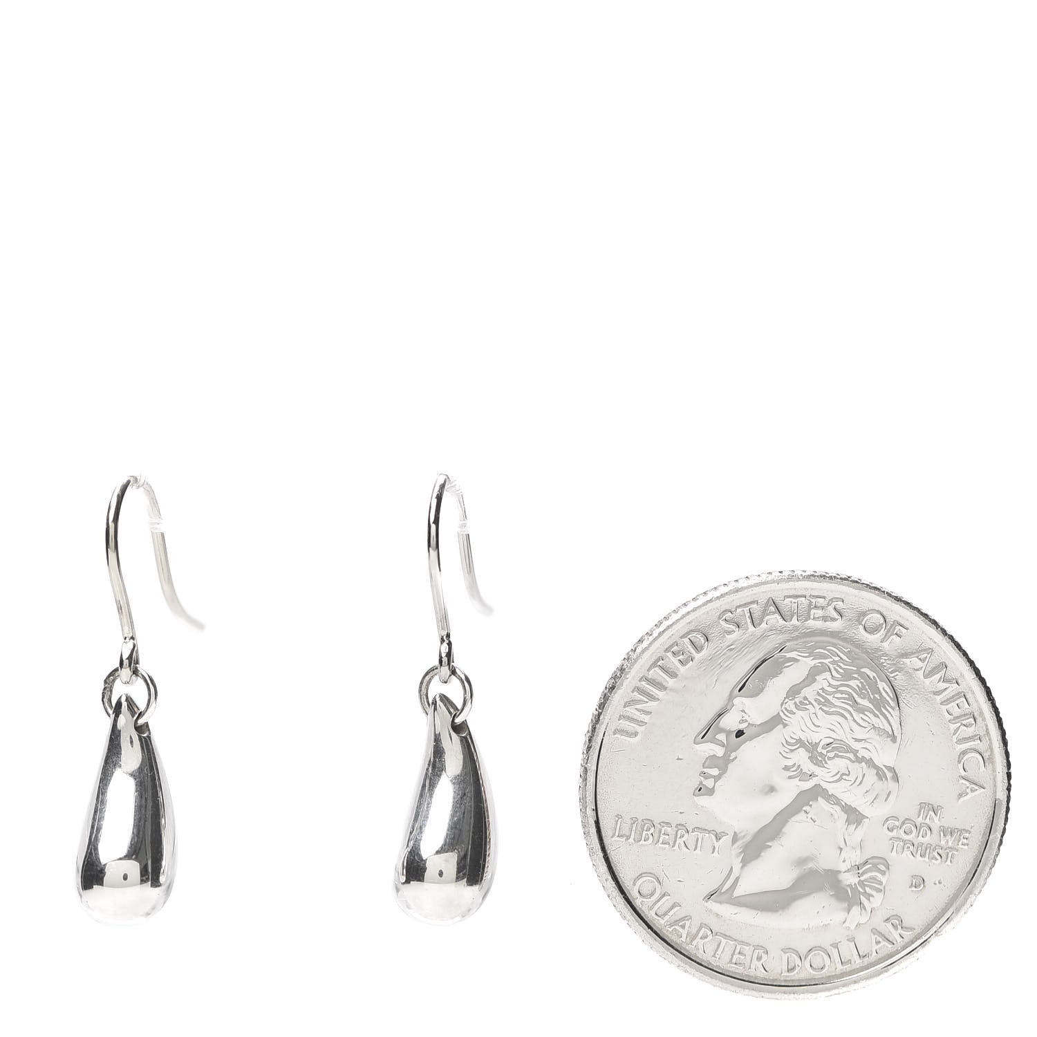 Tiffany Sterling Silver Elsa Peretti Teardrop Earrings 2 of 4