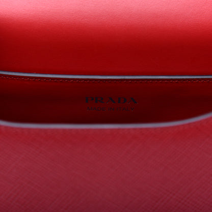 Prada Saffiano Cuir Calfskin Monochrome Patches Envelope Flap Chain Shoulder Bag Fuoco 8 of 14