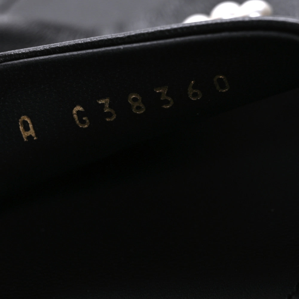 Lambskin Pearl CC Sandals 38 Black