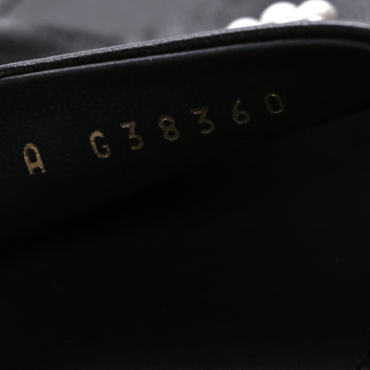 Chanel Lambskin Pearl CC Sandals 38 Black 7 of 9