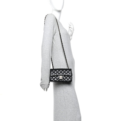 Chanel Lambskin Quilted Mini Rectangular Flap Black 2 of 10