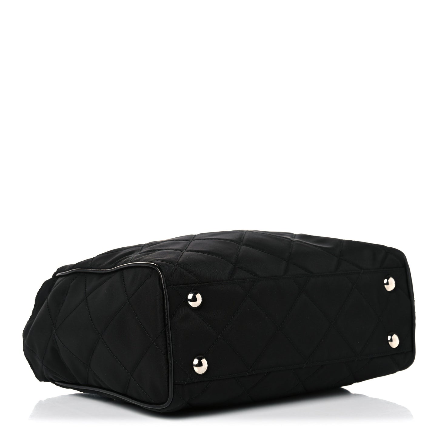Nylon Tessuto Impuntu Quilted Shoulder Bag Black
