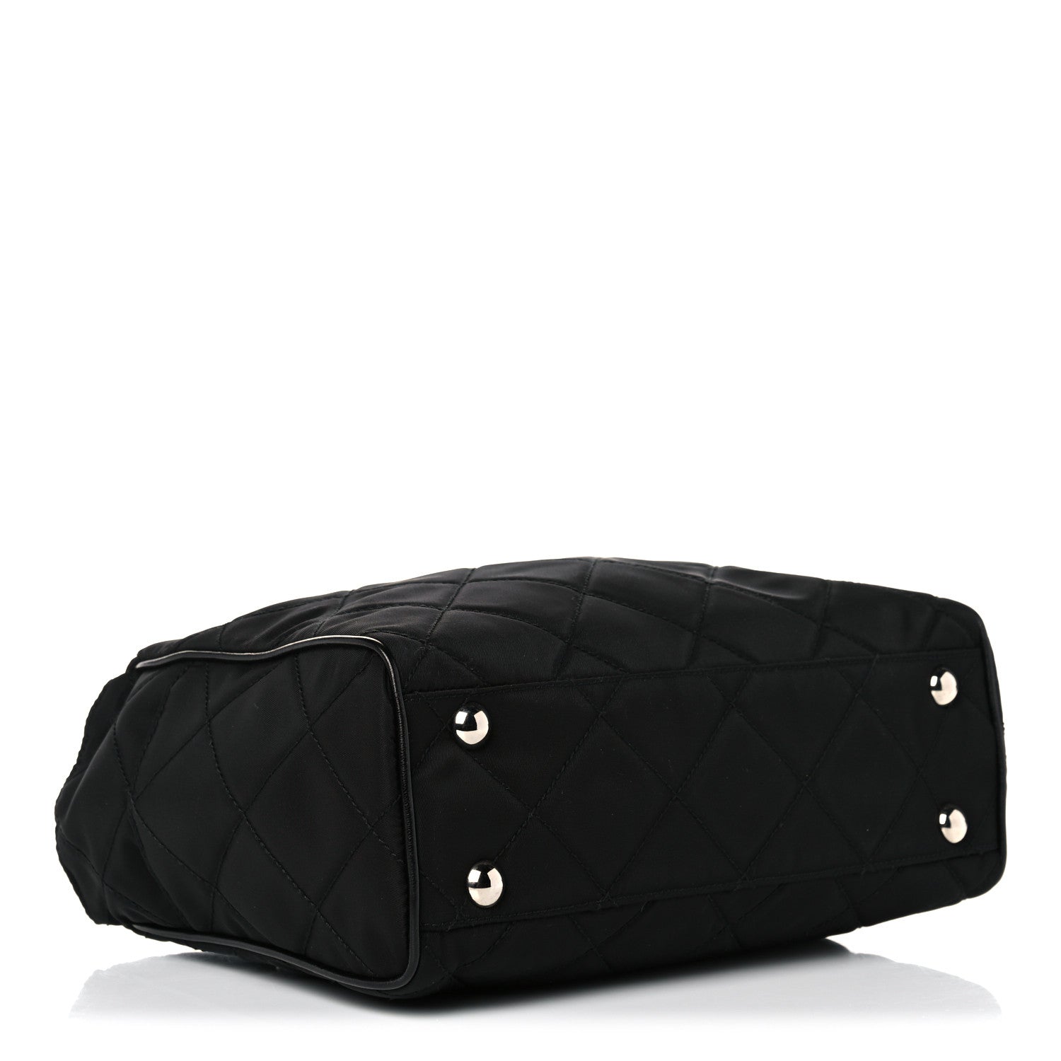 Prada Nylon Tessuto Impuntu Quilted Shoulder Bag Black 4 of 13