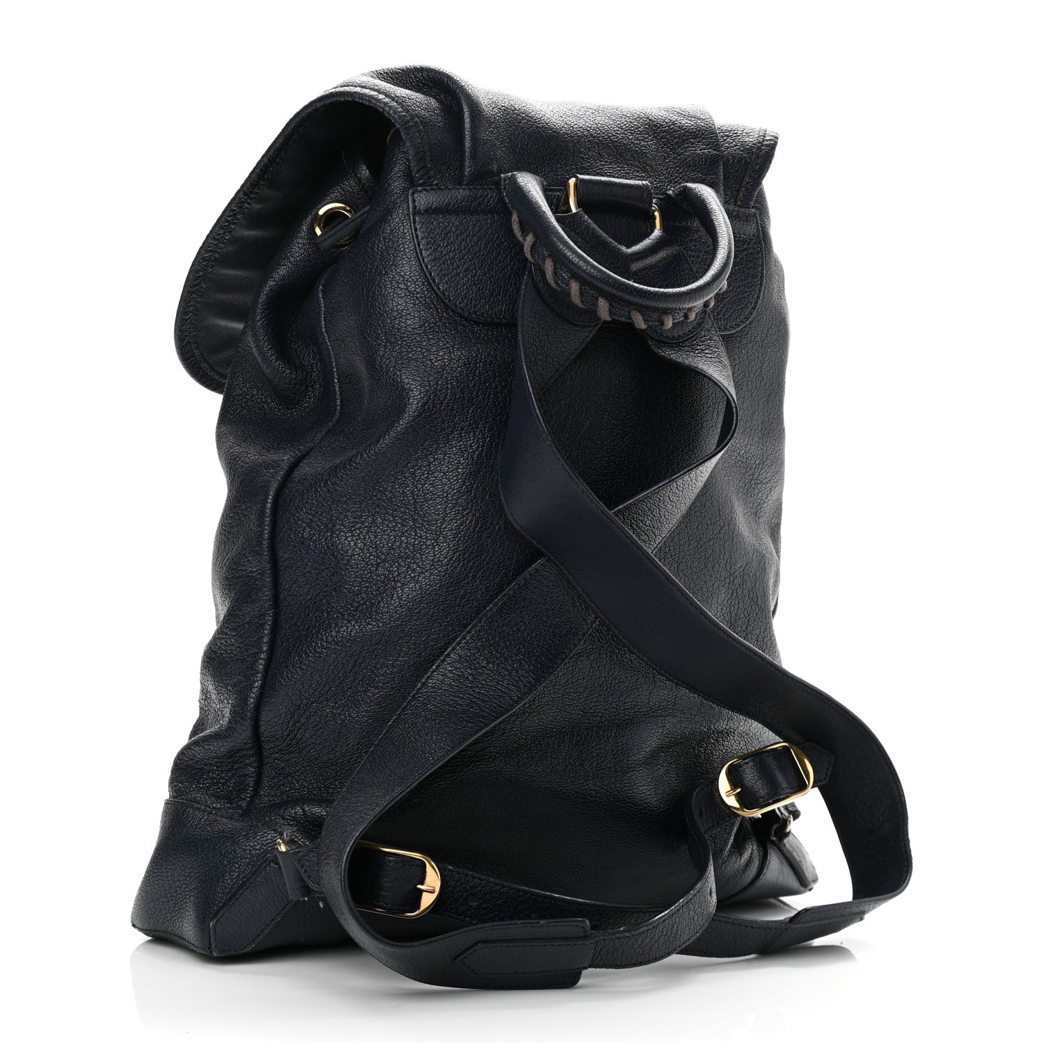 Balenciaga Chevre Gold Metallic Edge Hardware Backpack Bleu Nuit 4 of 15