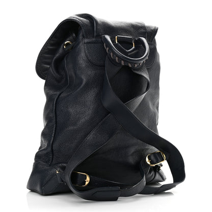 Balenciaga Chevre Gold Metallic Edge Hardware Backpack Bleu Nuit 4 of 15
