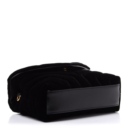 Saint Laurent Velvet Y Quilted Monogram Toy Loulou Chain Satchel French Black 4 of 12