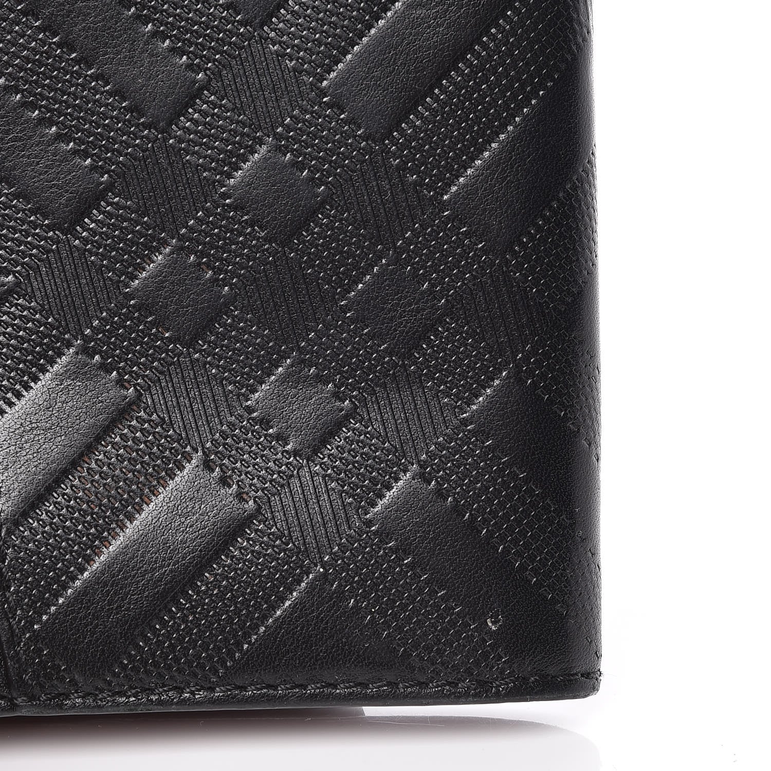 Burberry Signature Grain Calfskin Check Embossed Porter Continental Wallet Black 11 of 13