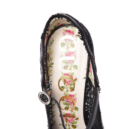 Gucci Lace Pizzo Venice Pumps 37.5 Black 12 of 16