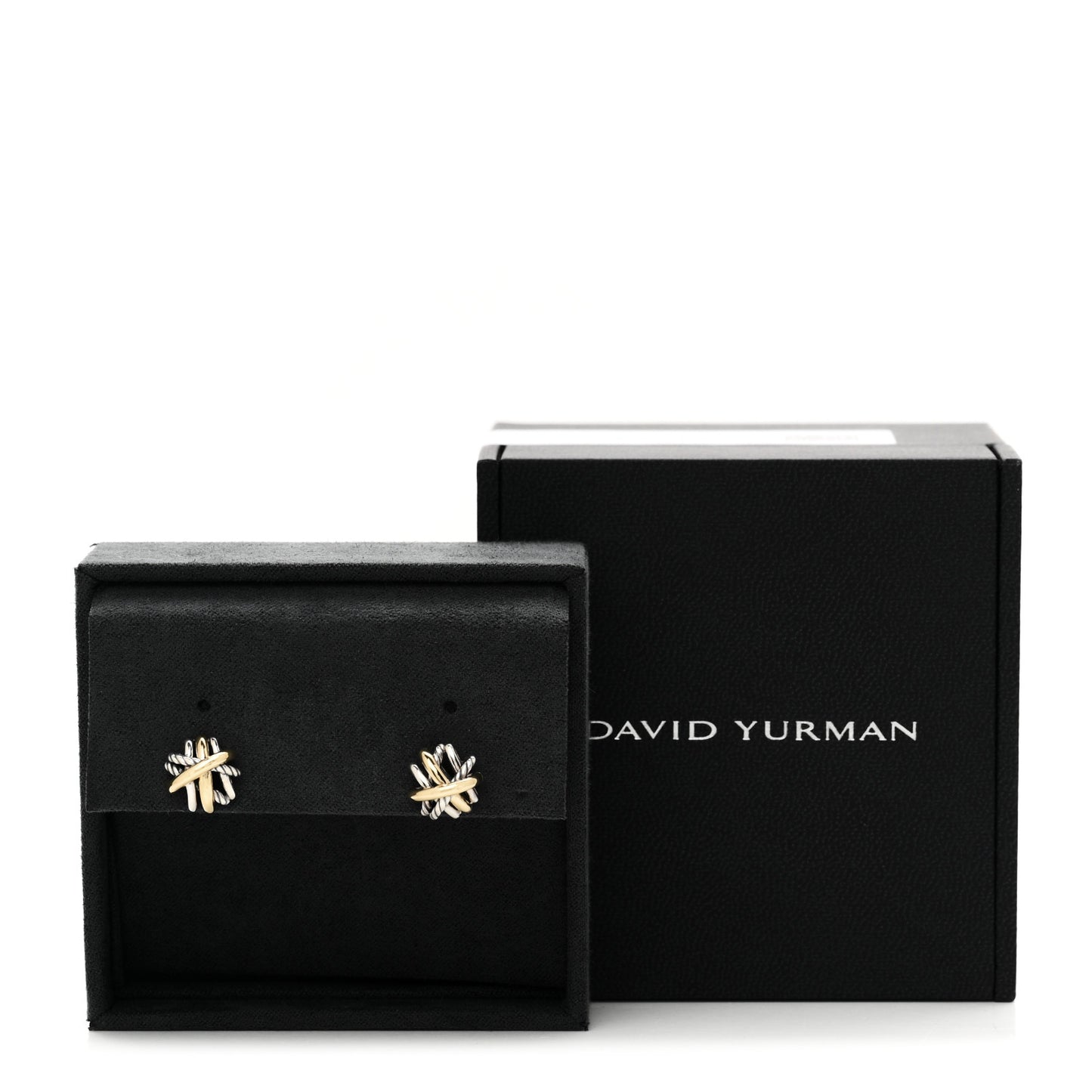 Sterling Silver 18K Yellow Gold Crossover Stud Earrings