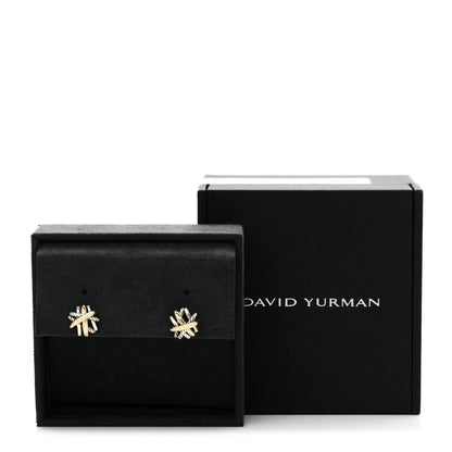 David Yurman Sterling Silver 18K Yellow Gold Crossover Stud Earrings 6 of 6