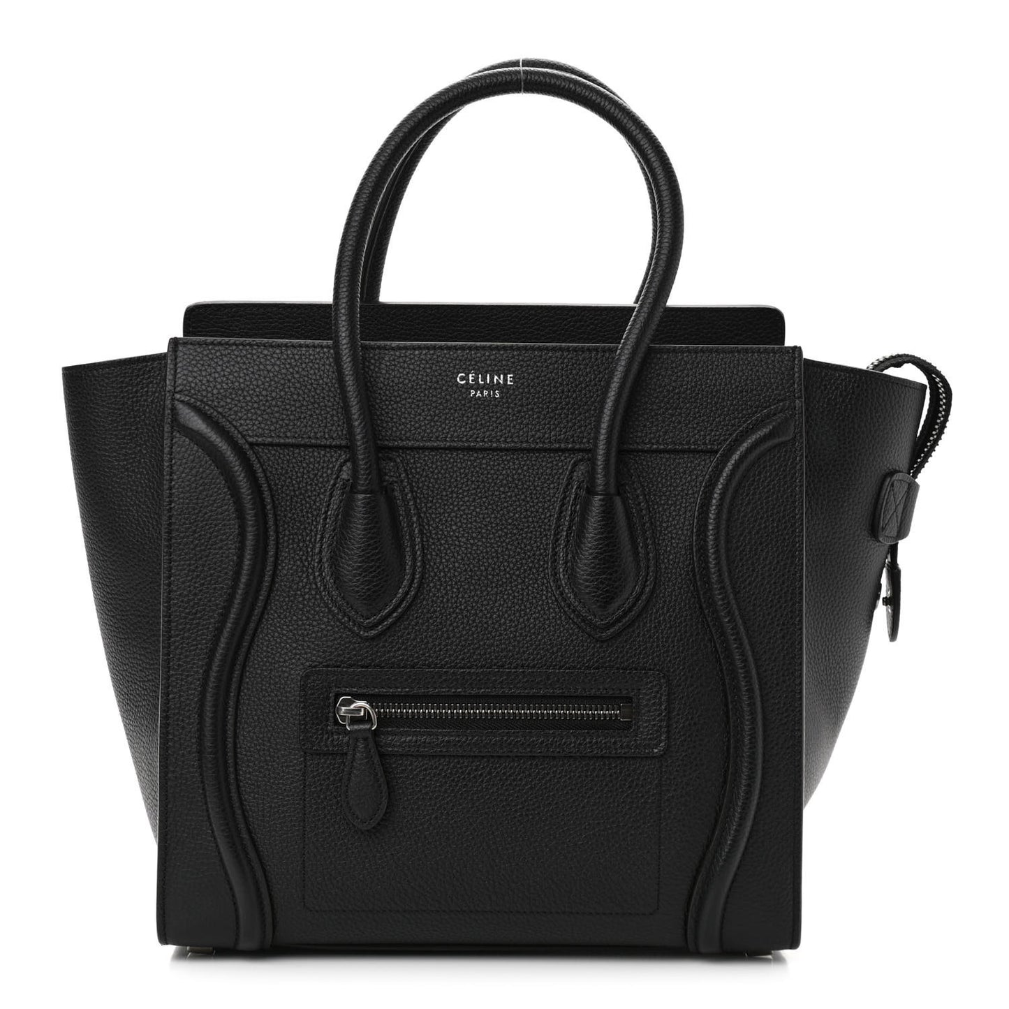 Drummed Calfskin Micro Luggage Black