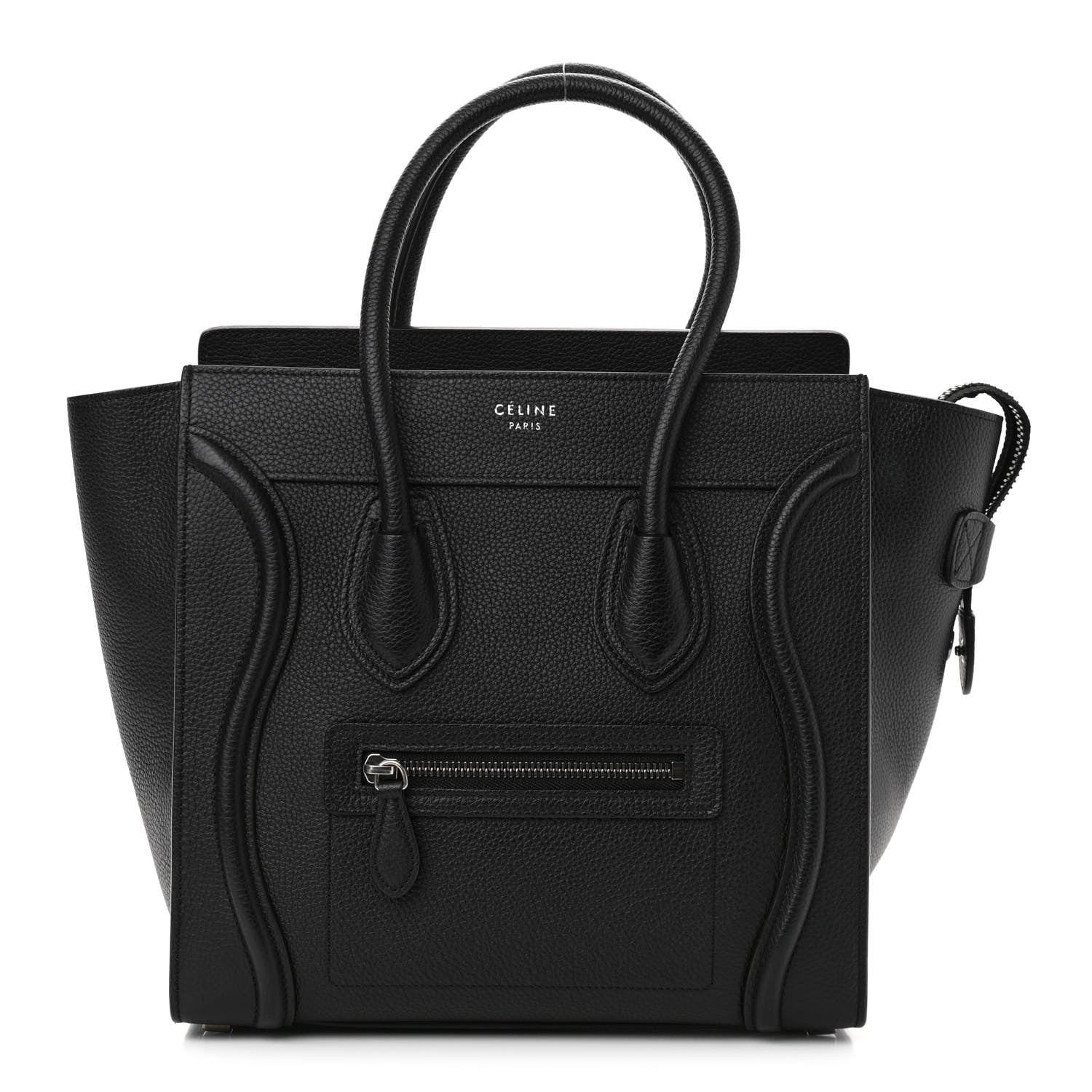 Celine Drummed Calfskin Micro Luggage Black 1 of 9