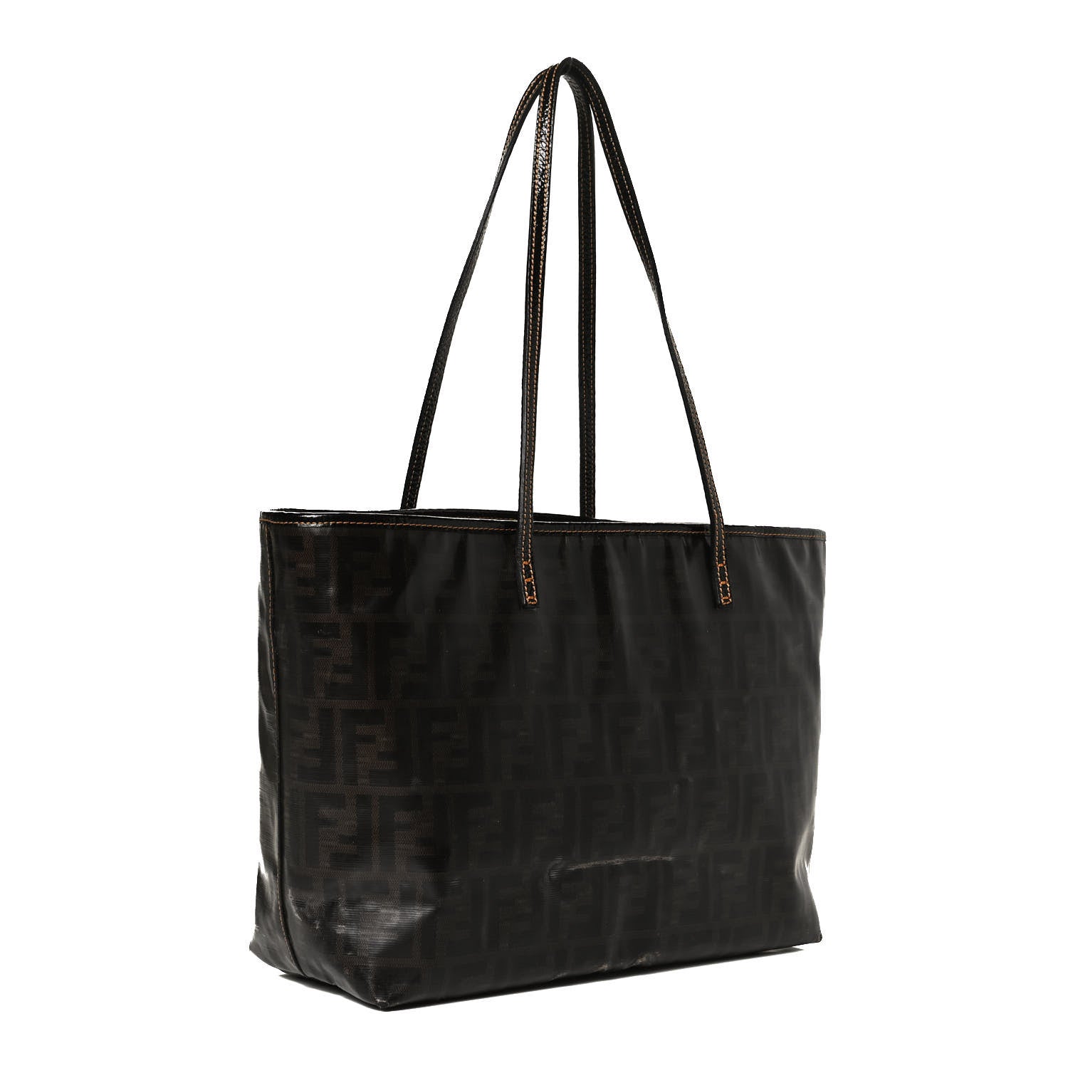 Fendi Zucca Spalmati Matrioska Small Roll Tote Tobacco Black 2 of 16