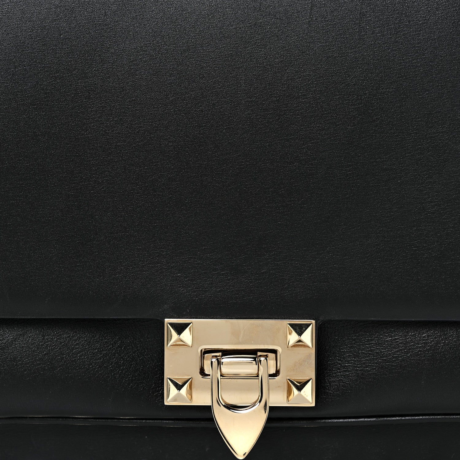 Valentino Garavani Vitello Rockstud Flip Lock Flap Messenger Black 8 of 16