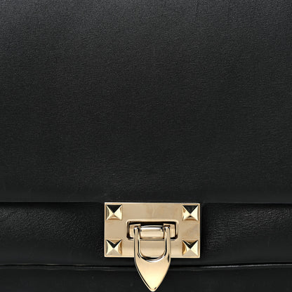 Valentino Garavani Vitello Rockstud Flip Lock Flap Messenger Black 8 of 16