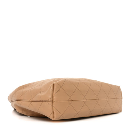 Chanel Calfskin Quilted Small Maxi Hobo Beige 4 of 10