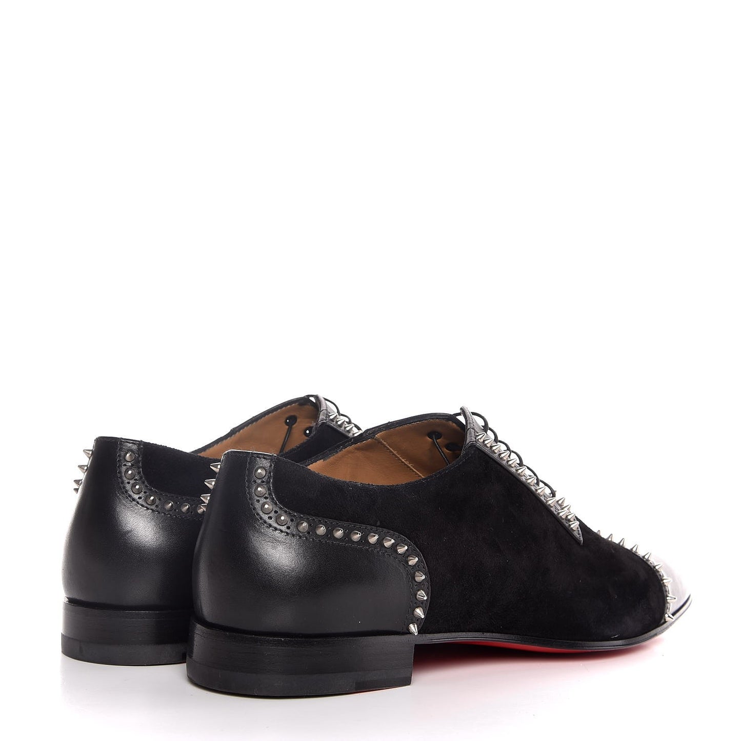 Mens Veau Velours Calfskin Mr Blake Spike Oxfords 42 Black Silver