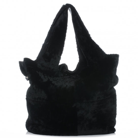 Lamb Fur George V Reversible Bag Black