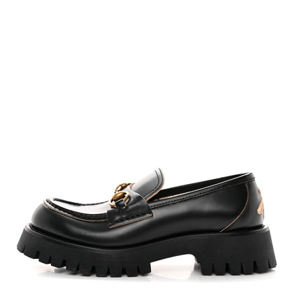 Gucci Cordovan Lux Womens Harald Horsebit 25mm Platform Loafers 37 Black 1 of 14