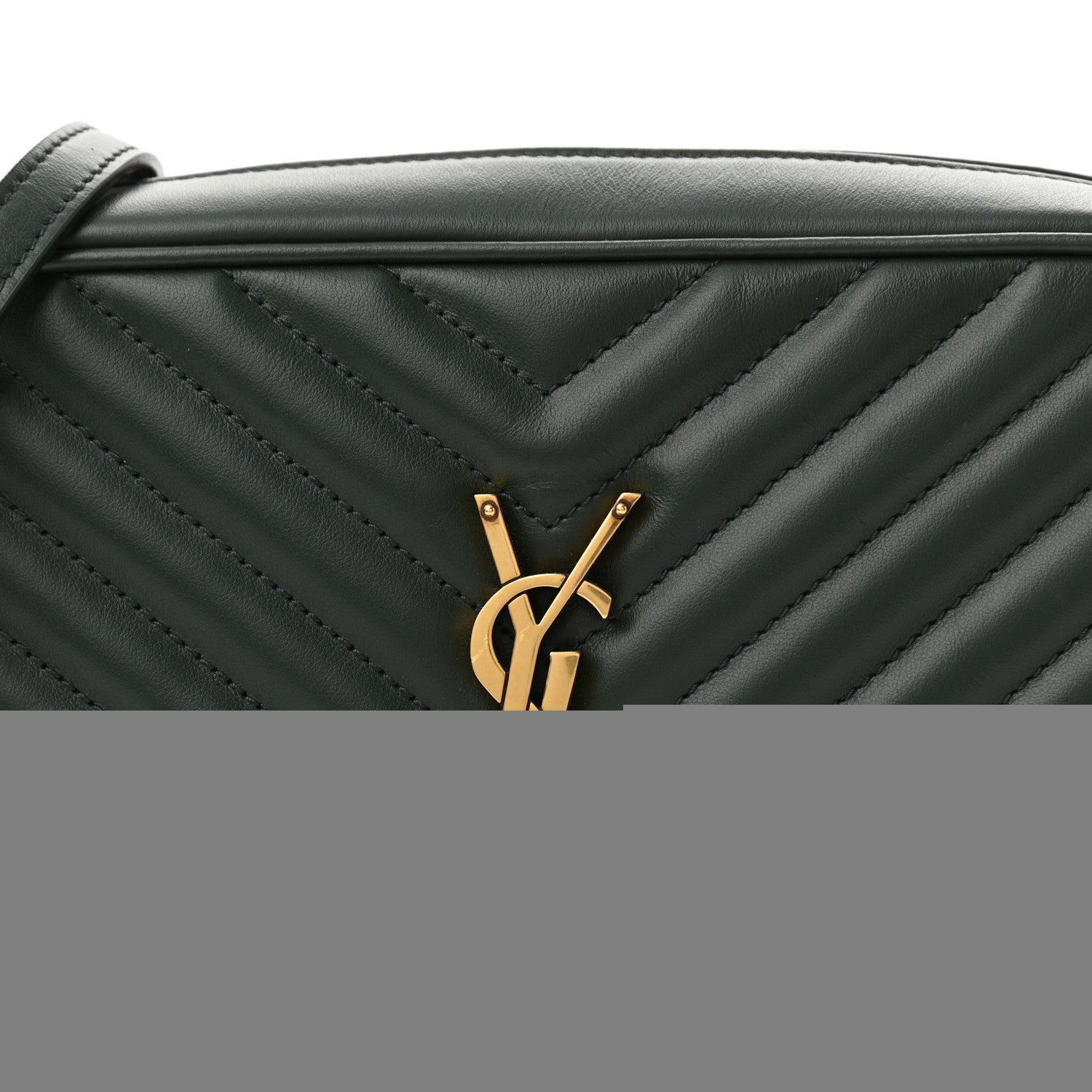 Saint Laurent Calfskin Matelasse Monogram Lou Camera Green 8 of 10