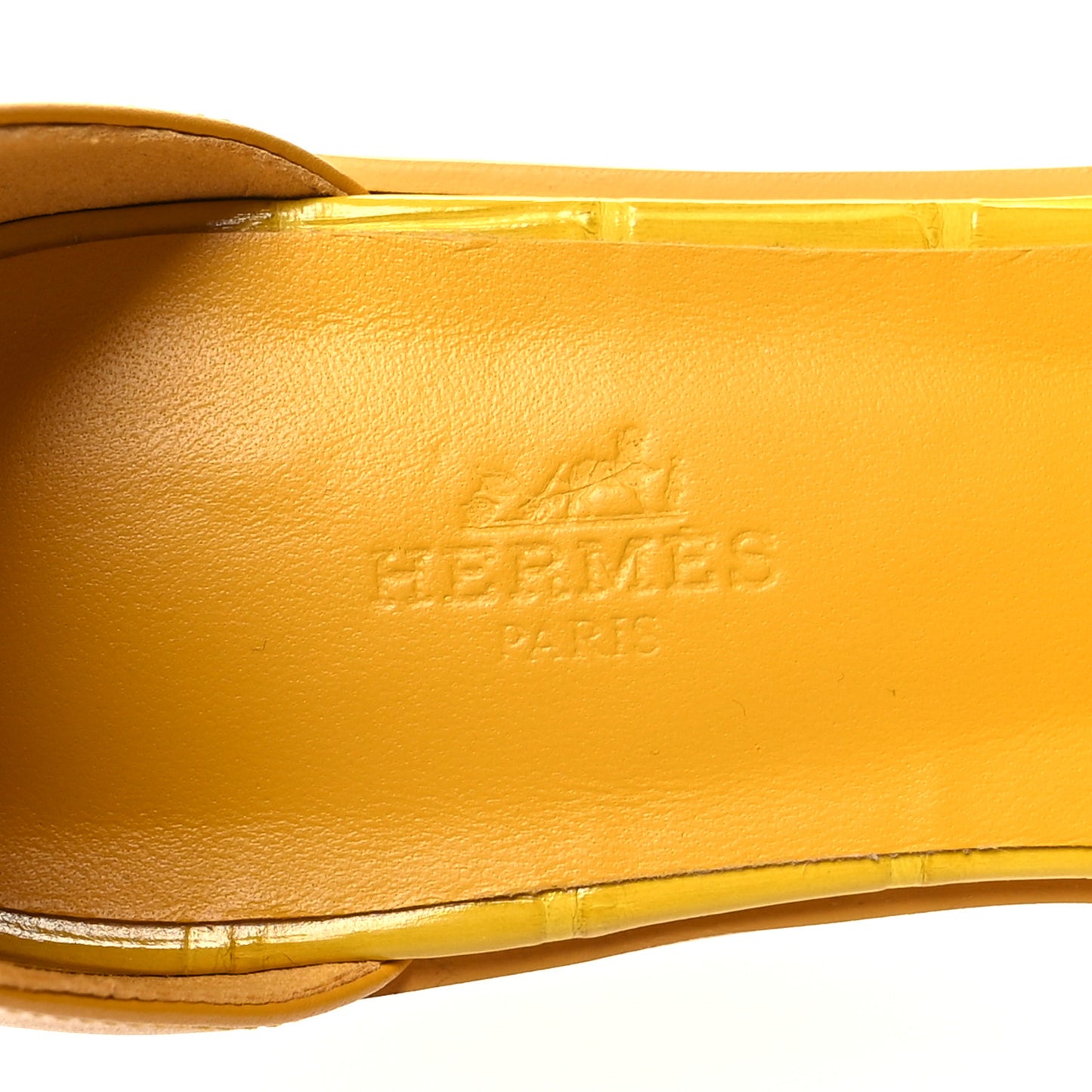 Alligator Santorini Sandals 39 Yelllow