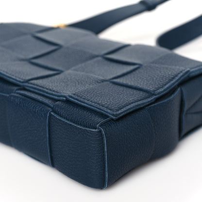 Bottega Veneta Grained Calfskin Maxi Intrecciato Cassette Crossbody Bag Deep Blue 10 of 11