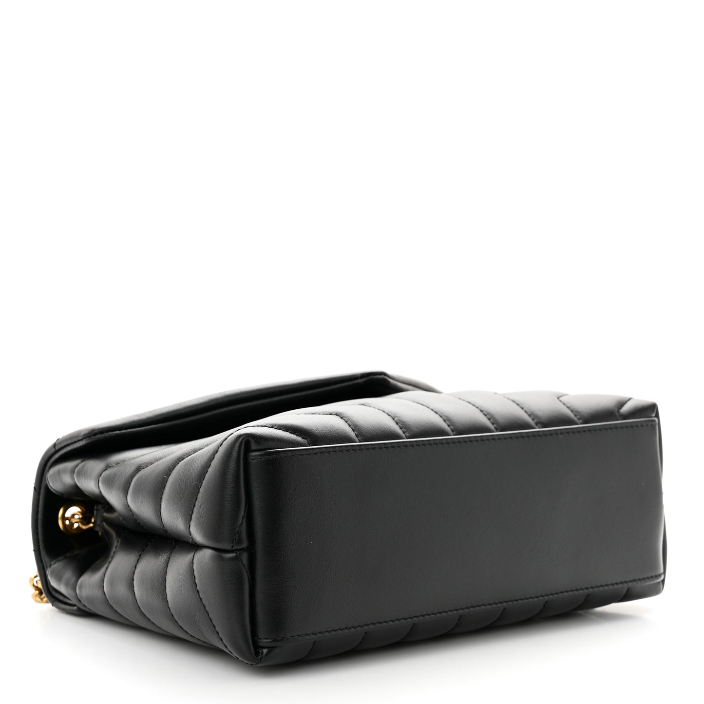 Calfskin Y Quilted Monogram Small Loulou Chain Satchel Black