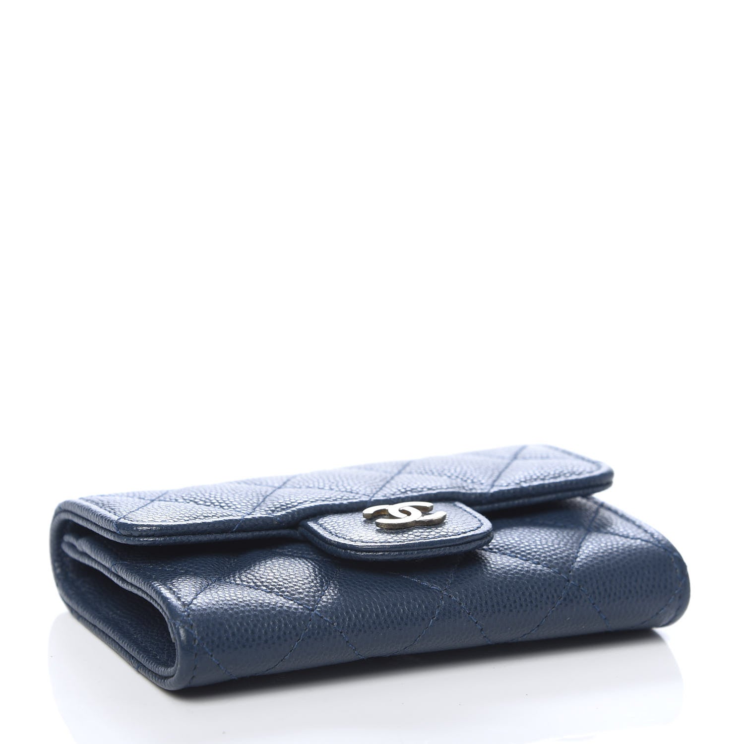 Chanel Caviar Quilted Flap Card Holder Navy Blue 4 of 9