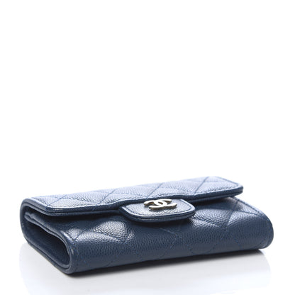 Chanel Caviar Quilted Flap Card Holder Navy Blue 4 of 9