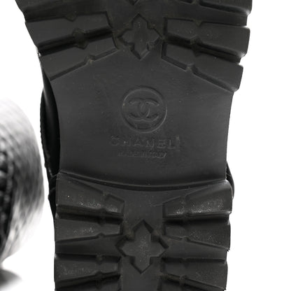 Chanel Calfskin Quilted Biker Boots 40 Black 7 of 11