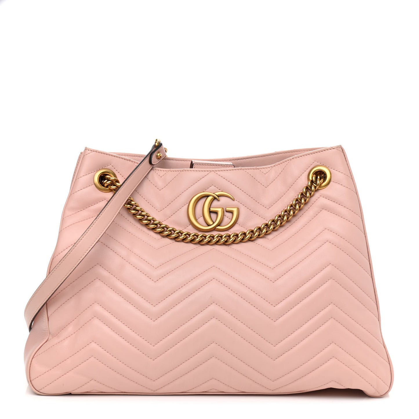 Calfskin Matelasse Medium GG Marmont Shoulder Tote Bag Perfect Pink