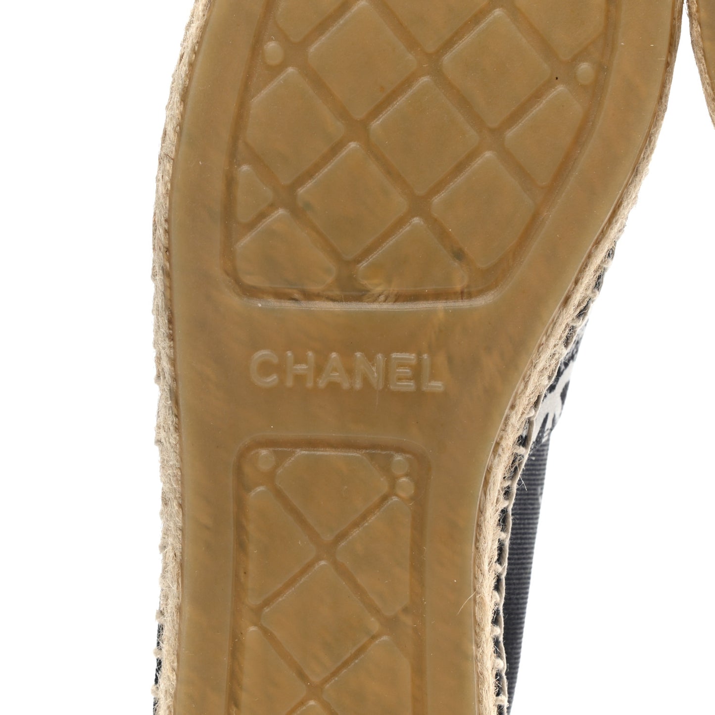 Fabric Grosgrain Printed Espadrilles 40 White Black