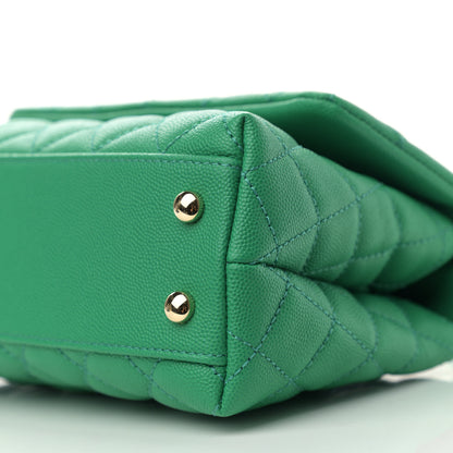 Chanel Caviar Quilted Mini Coco Handle Flap Green 10 of 11