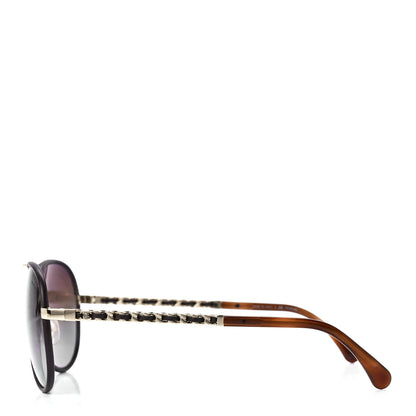 Chanel Metal Polarized Pilot Winter Sunglasses 4219-Q Brown 3 of 8