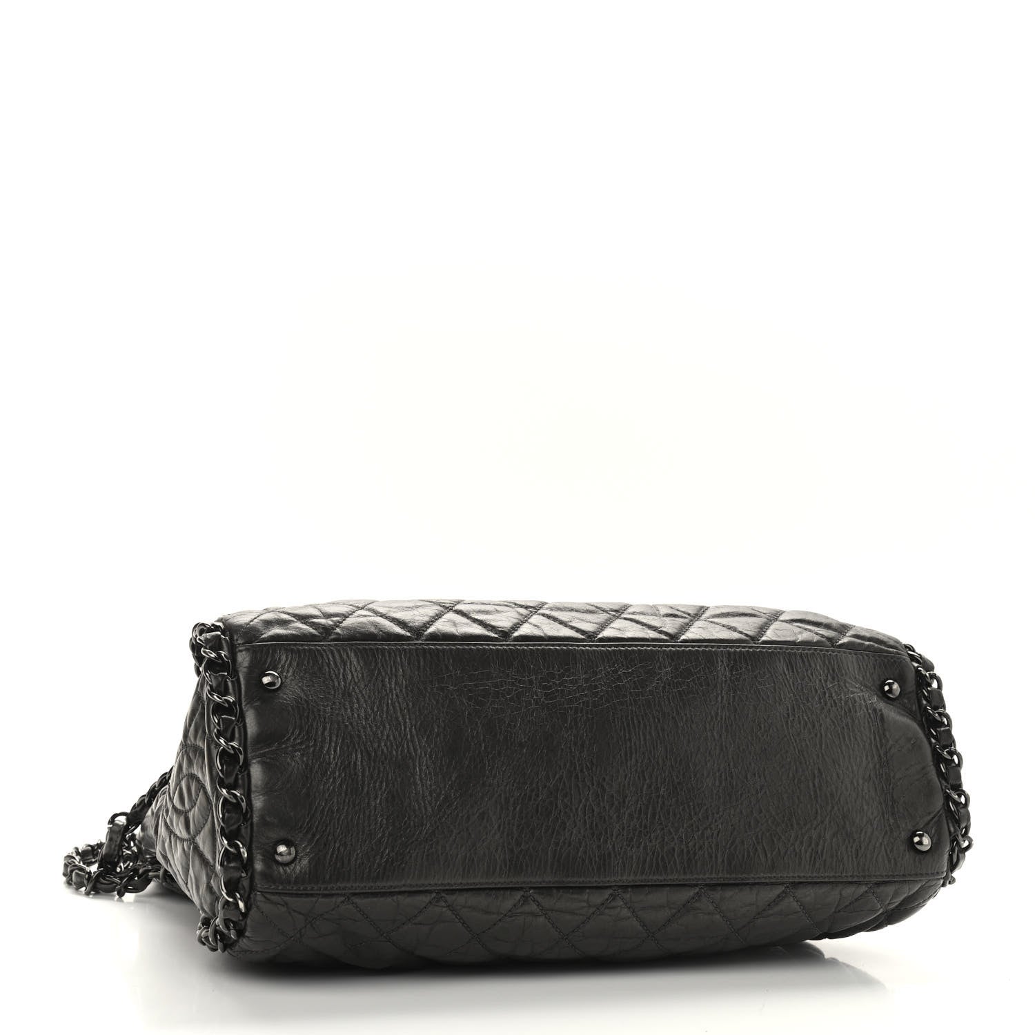 Chanel Metallic Calfskin Quilted Large Chain Me Hobo Dark Grey 4 of 9
