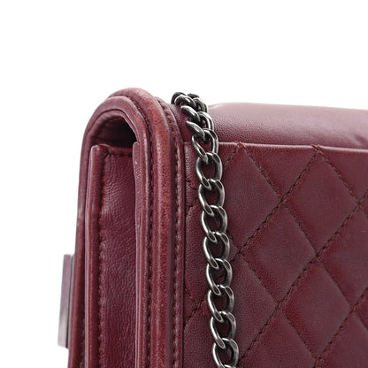 Chanel Lambskin Plexiglass Boy Brick Burgundy 9 of 17
