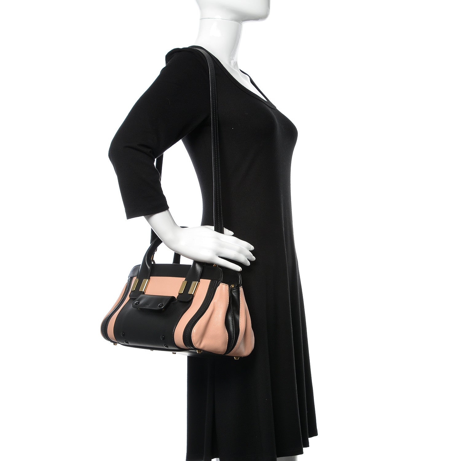 Chloe Calfskin Mini Alice Satchel Anemone Pink Black 3 of 12
