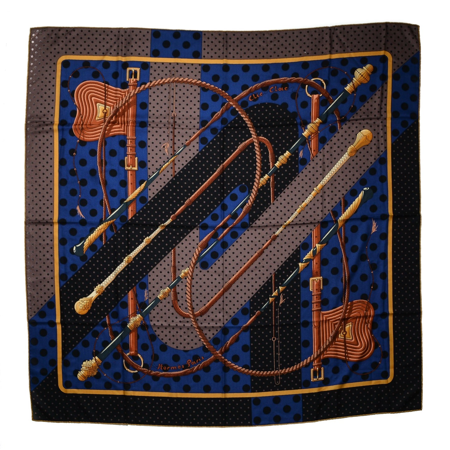Cashmere Silk Clic Clac A Pois Shawl 140 Noir Bleu Ebene
